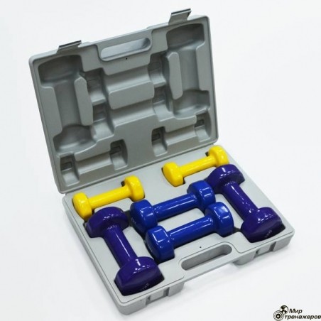 Домашний гантельный набор. FitLogic Home Vinyl Dumbbel Set Box.