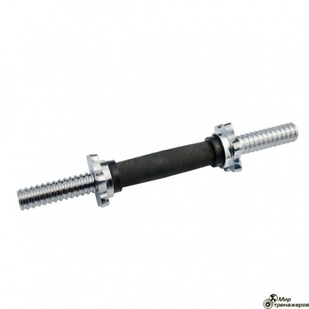 Домашний гриф гантели с замками. FitLogic rubber bar with star collars DB2011.