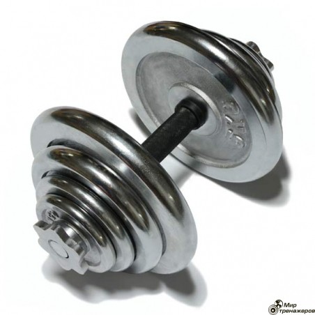 Наборная гантель 20 кг. FitLogic Chrome Dumbbell 20 kg.