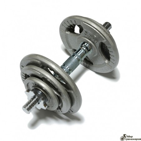 Наборная гантель 10,5 кг. С хромированной ручкой. FitLogic Hammer Finished Dumbbell 10,5 kg.