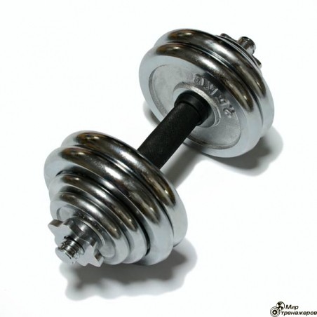 Наборная гантель 15 кг. FitLogic Chrome Dumbbell 15 kg.