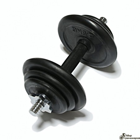 Наборная гантель 10 кг. FitLogic Rubber Dumbbell 10 kg.