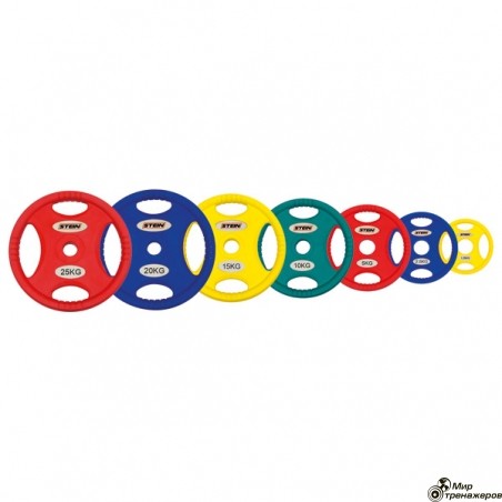 Профессиональные диски для штанг. Stein TPU Color 3-Hole Plate
