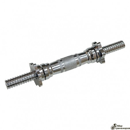 Домашний гриф гантели с замками. FitLogic chrome bar with star collars DB2007.