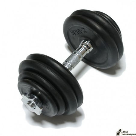 Наборная гантель 15 кг. FitLogic Rubber Dumbbell 15 kg.